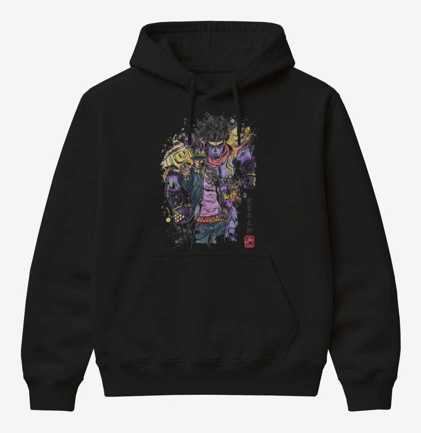 Poleron Canguro básico Negro de Jotaro Kujo