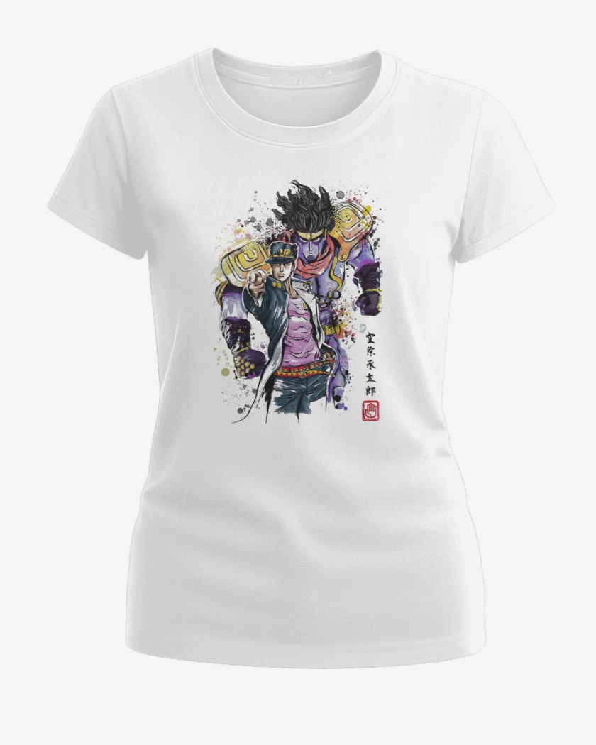Polera de Mujer Blanco de Jotaro Kujo