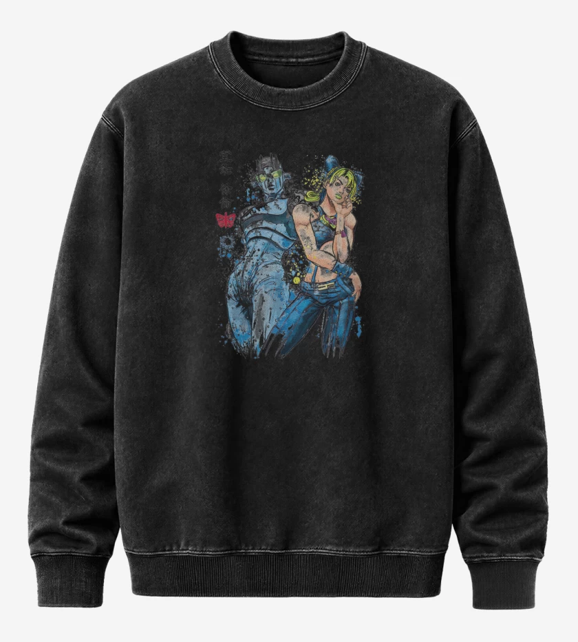 Poleron Polo Acid Wash Negro de Stone Free