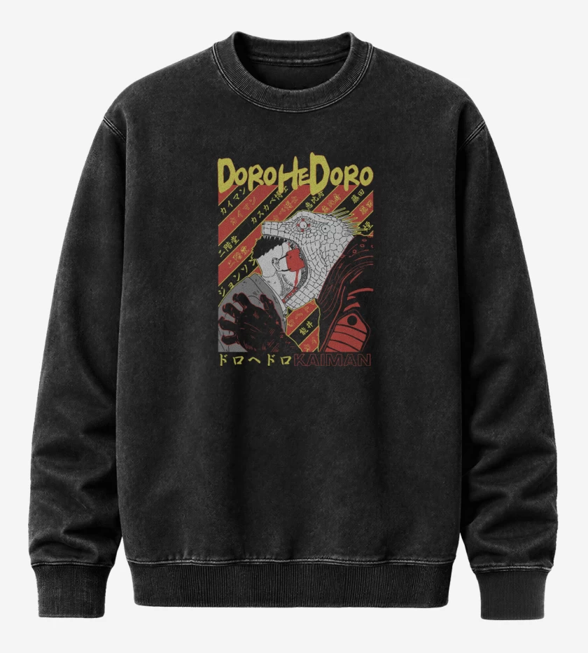 Poleron Polo Acid Wash Negro de Kaiman Dorohedoro