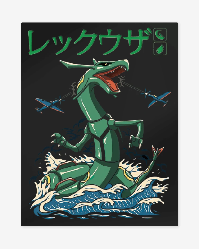 Print metalico Negro de Rayquaza