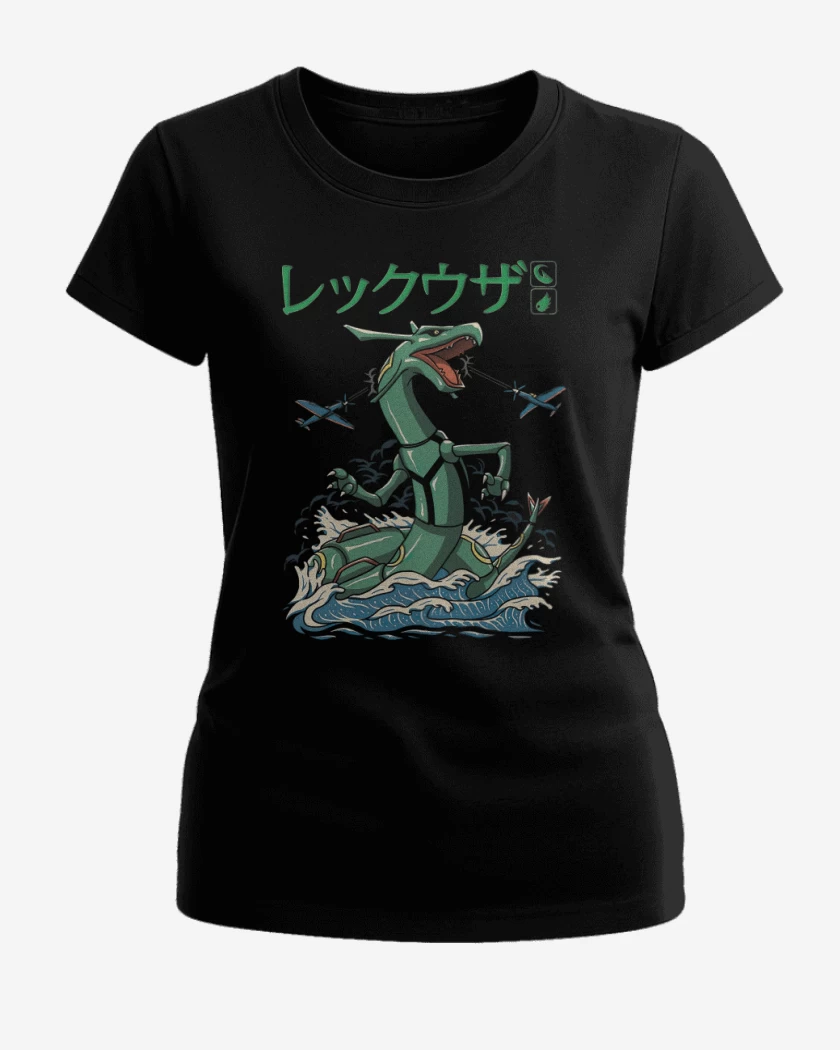 Polera de Mujer Negro de Rayquaza