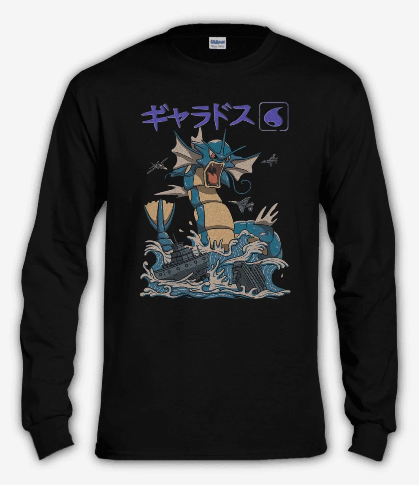 Polera manga larga Negro de Gyarados