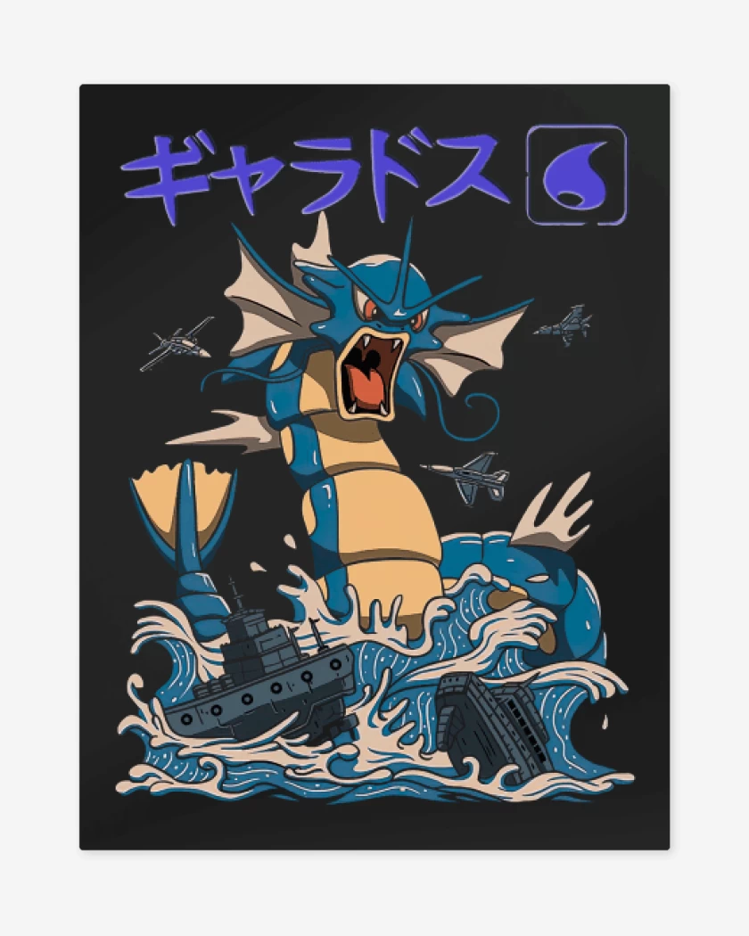 Print metalico Negro de Gyarados