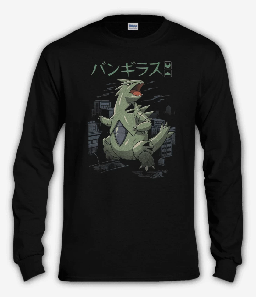 Polera manga larga Negro de Tyranitar