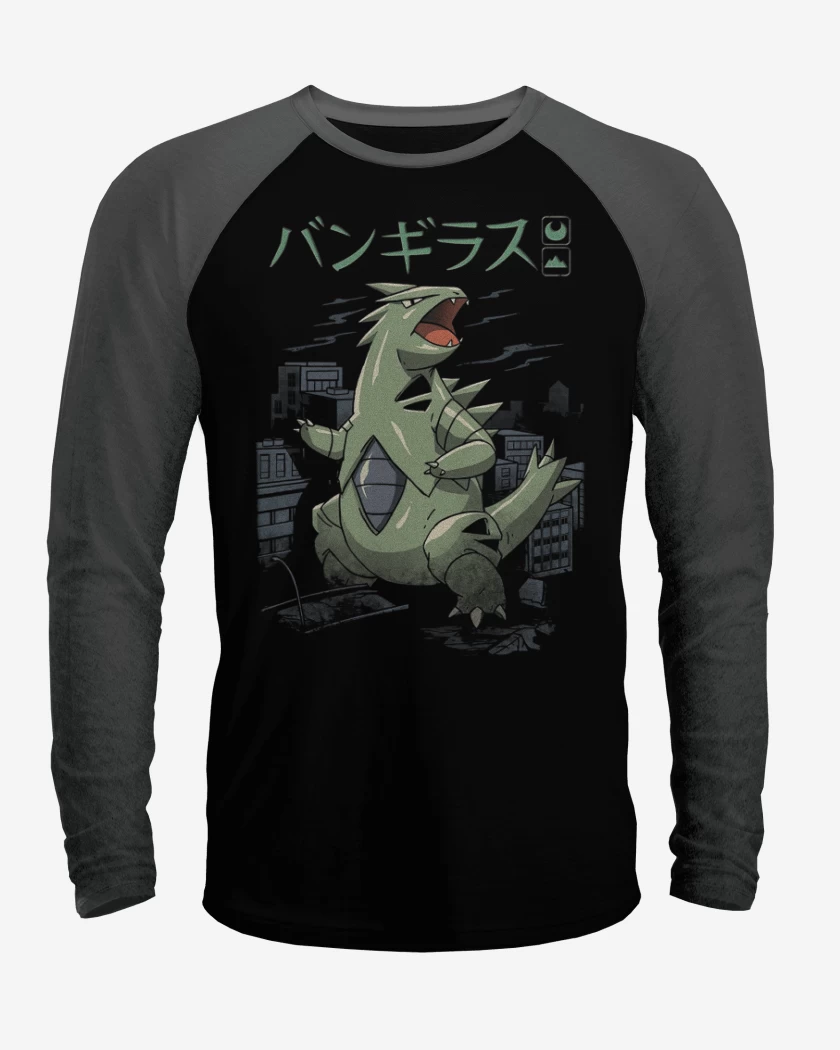 Polera Raglan Negro / Negro Heather de Tyranitar