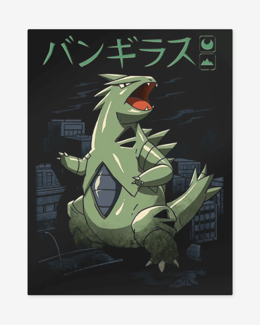 Print metalico Negro de Tyranitar