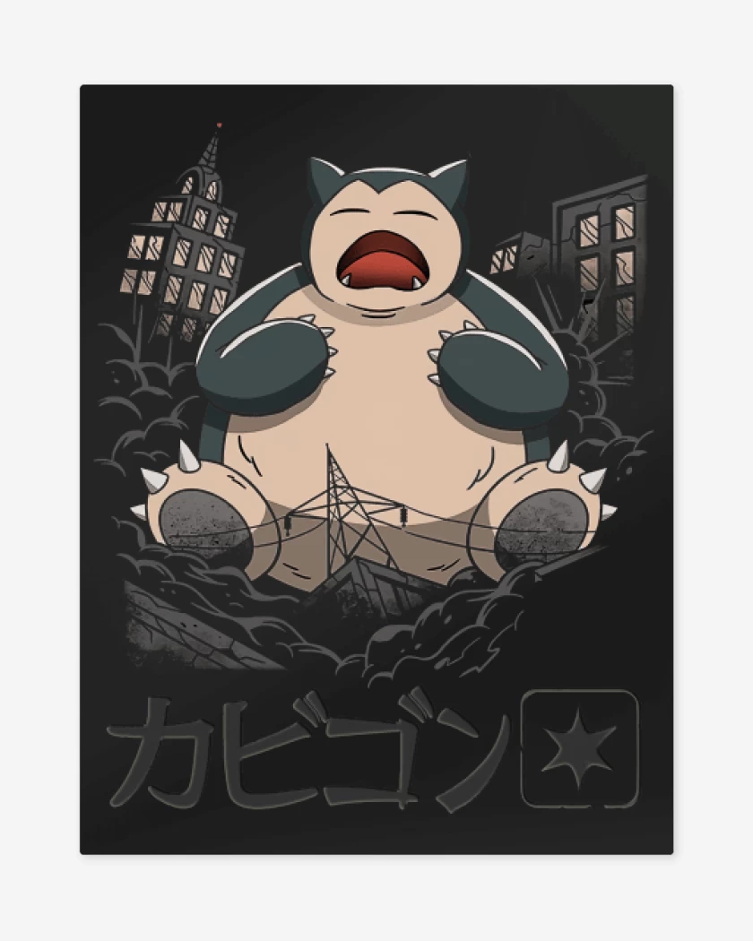 Print metalico Negro de Snorlax