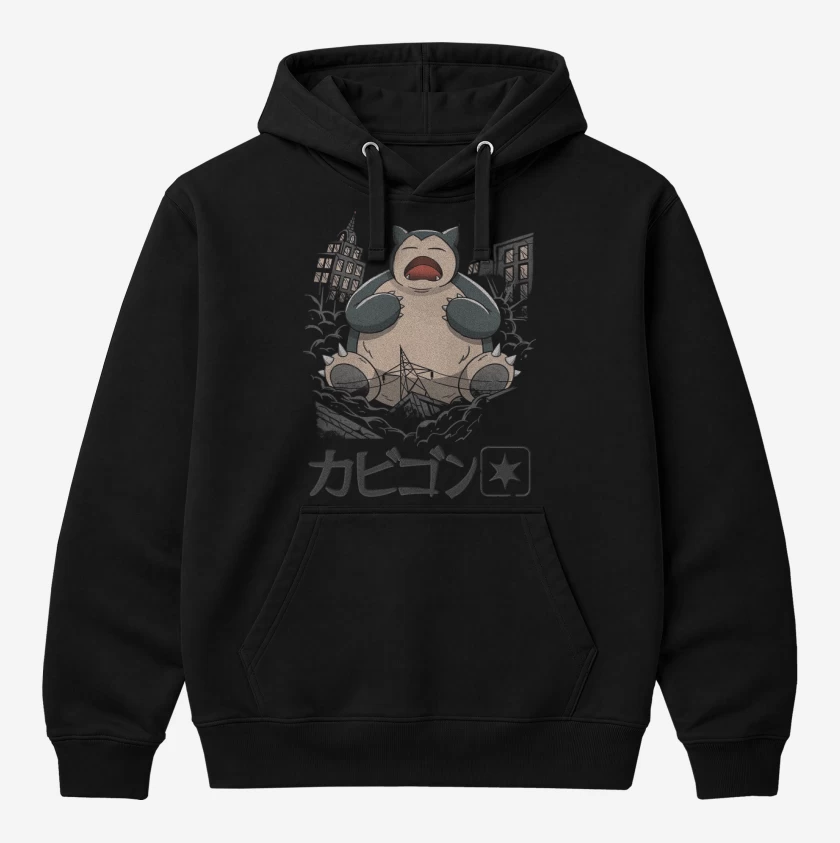 Polerón Canguro Negro de Snorlax