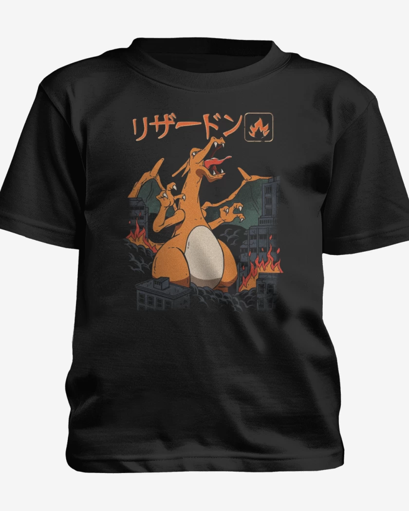 Polera de niño Negro de Charizard