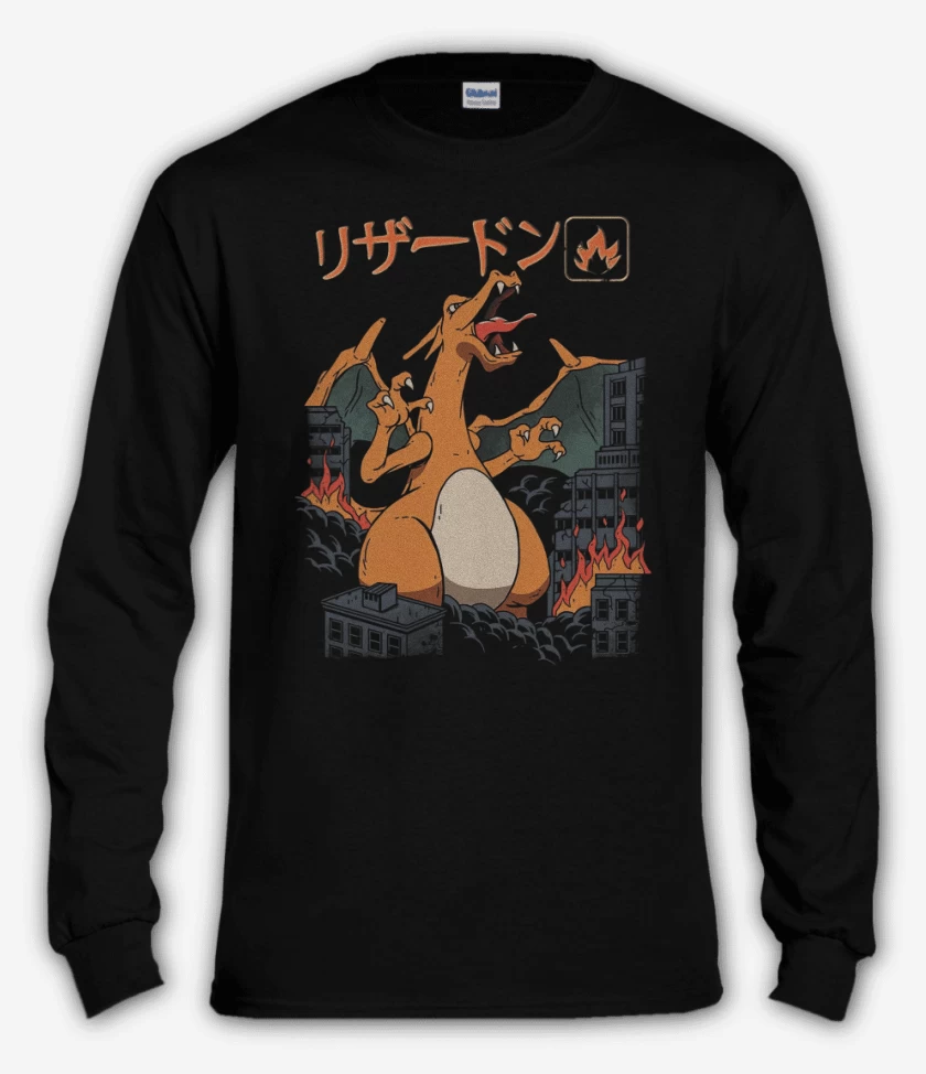 Polera manga larga Negro de Charizard