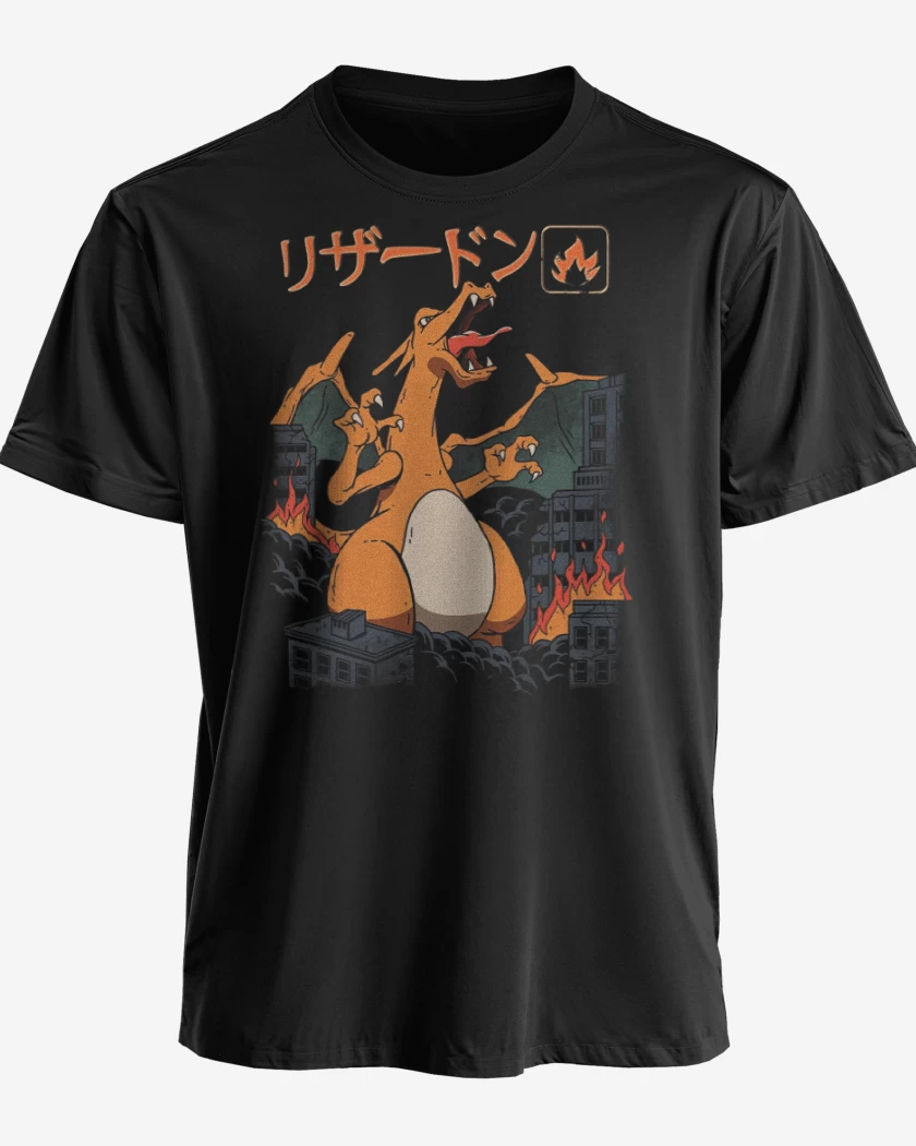 Polera premium Negro de Charizard