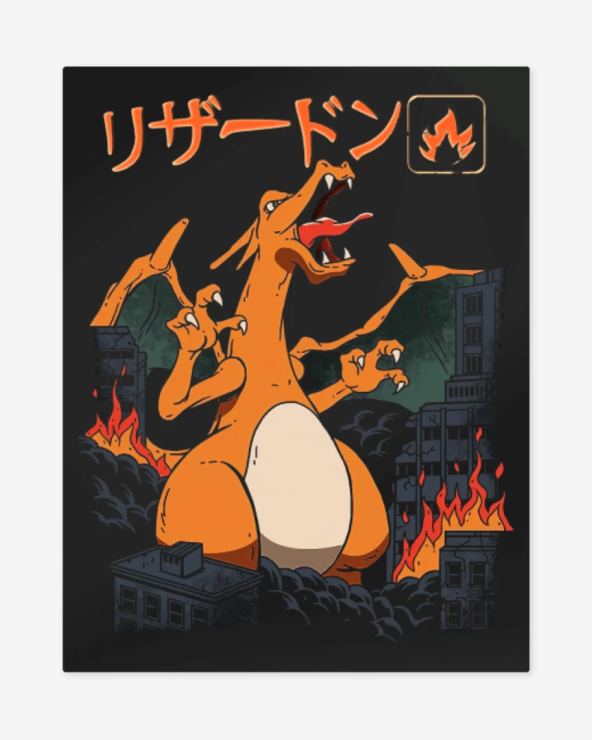 Print metalico Negro de Charizard