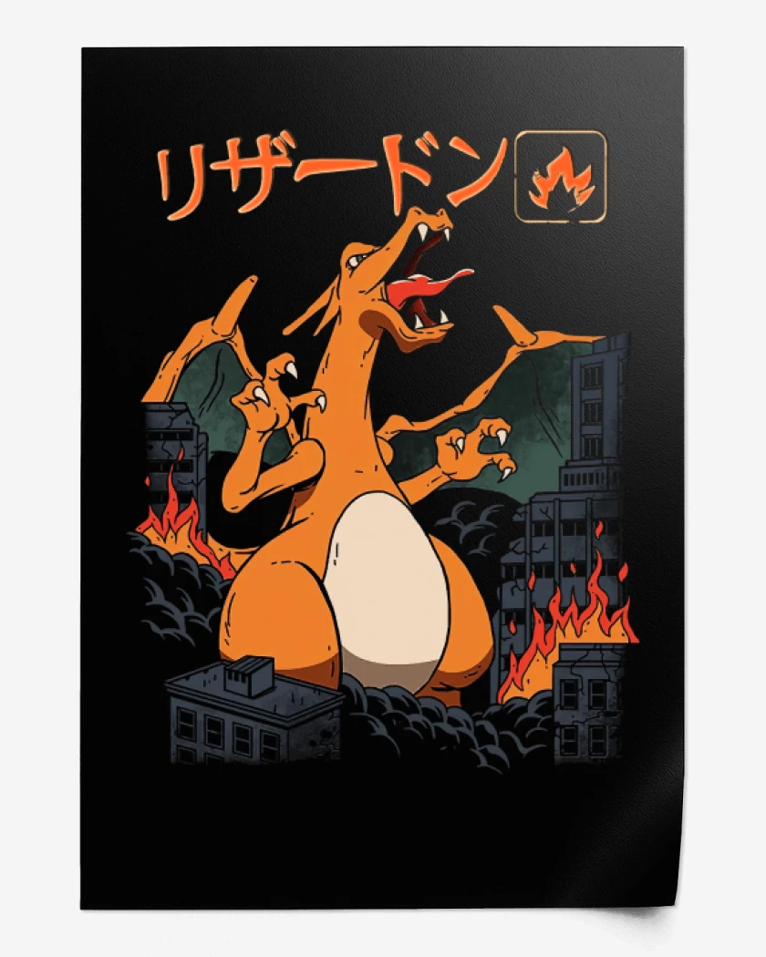 Print Negro de Charizard