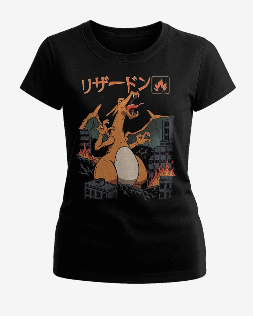 Polera de Mujer Negro de Charizard