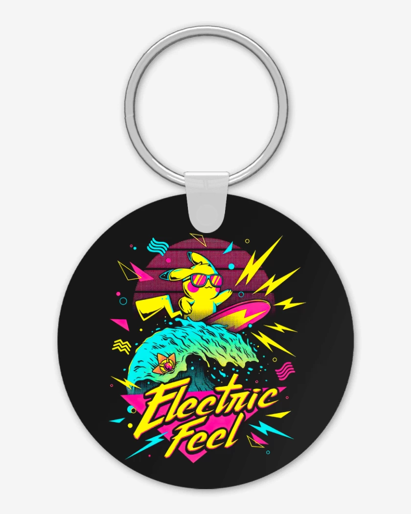Llavero Negro de Pikachu Surf 