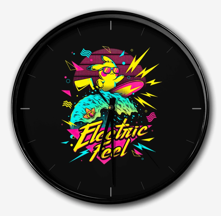 Reloj Negro de Pikachu Surf 