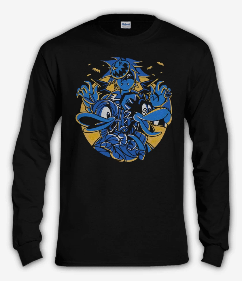 Polera manga larga Negro de Kingdom hearts halloween
