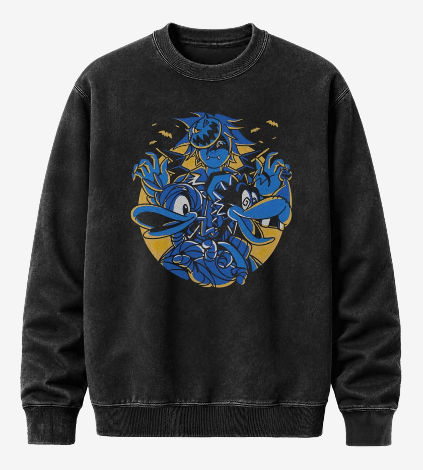 Poleron Polo Acid Wash Negro de Kingdom hearts halloween