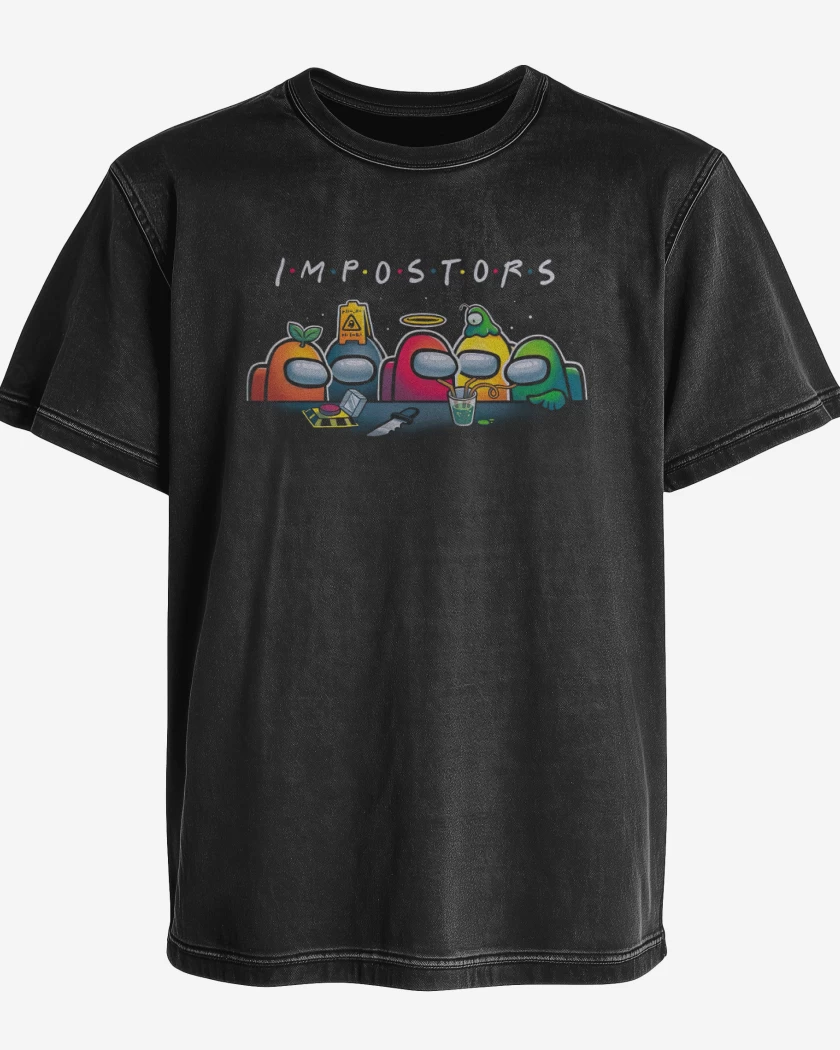 Polera desgastada Negro de Impostors