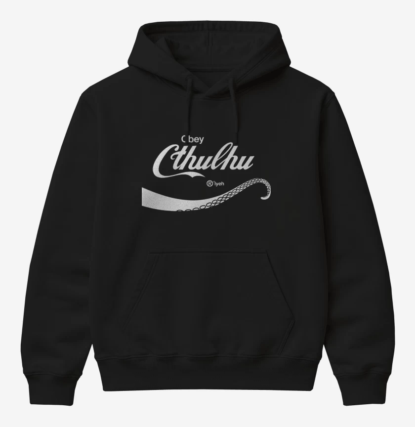 Poleron Canguro básico Negro de Cthulhu Drink