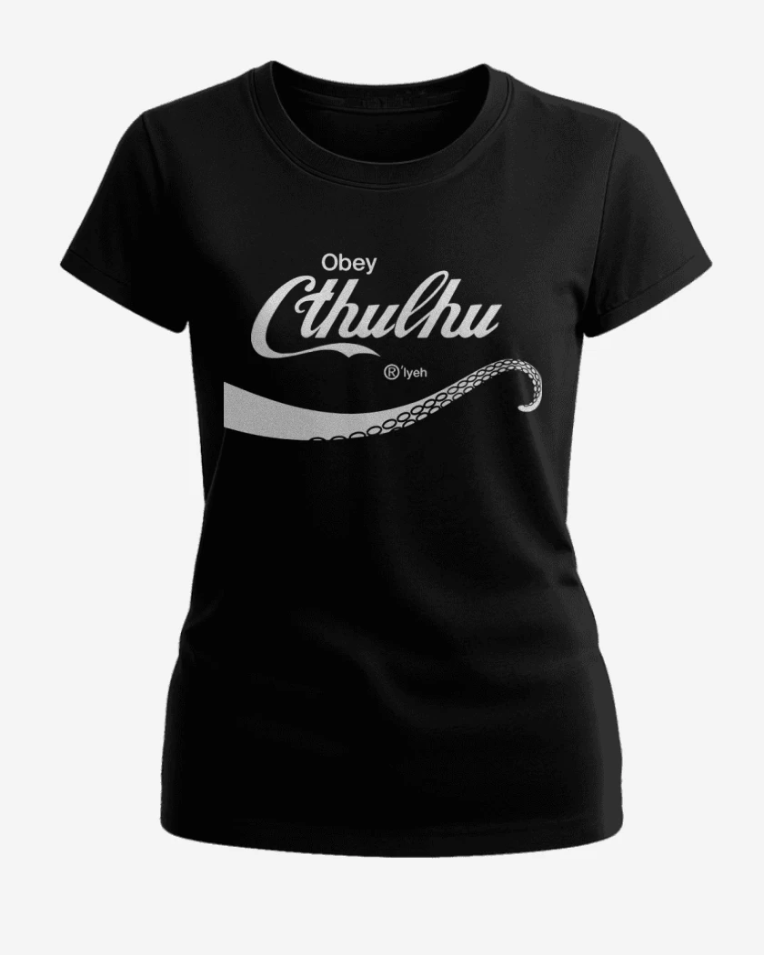 Polera de Mujer Negro de Cthulhu Drink