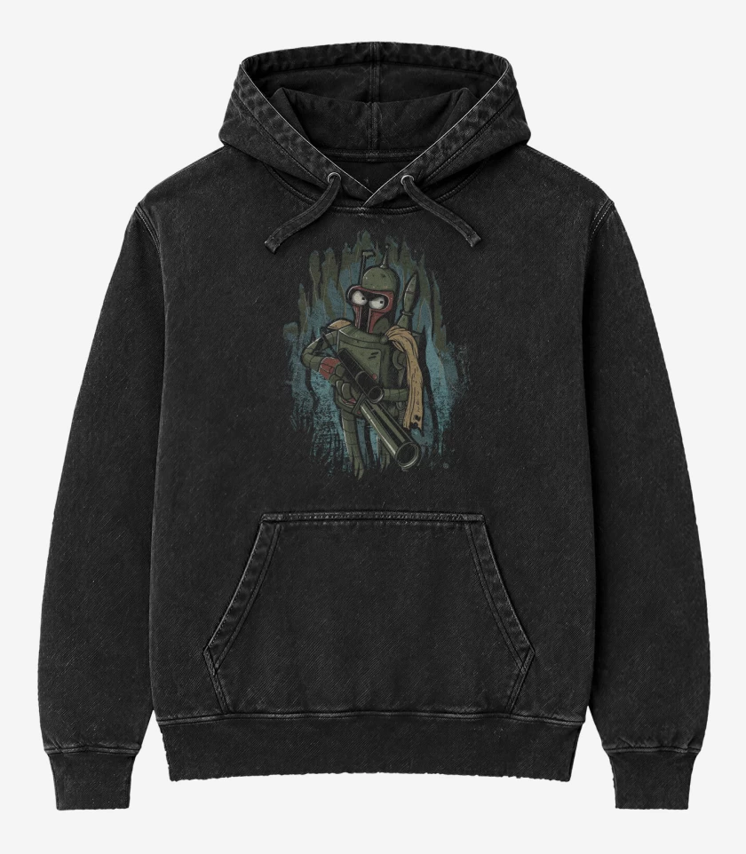 Poleron Canguro Acid Wash Negro de Bender fett
