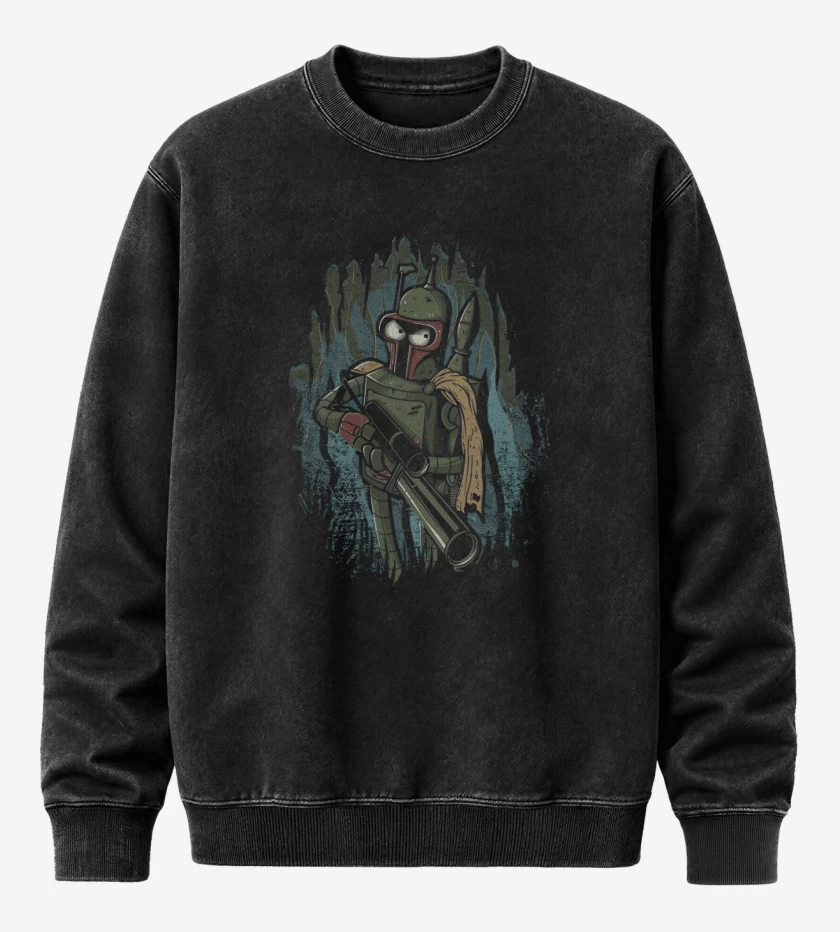 Poleron Polo Acid Wash Negro de Bender fett