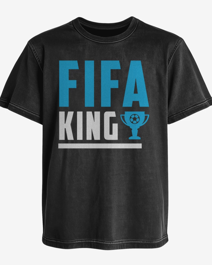 Polera desgastada Negro de Fifa King