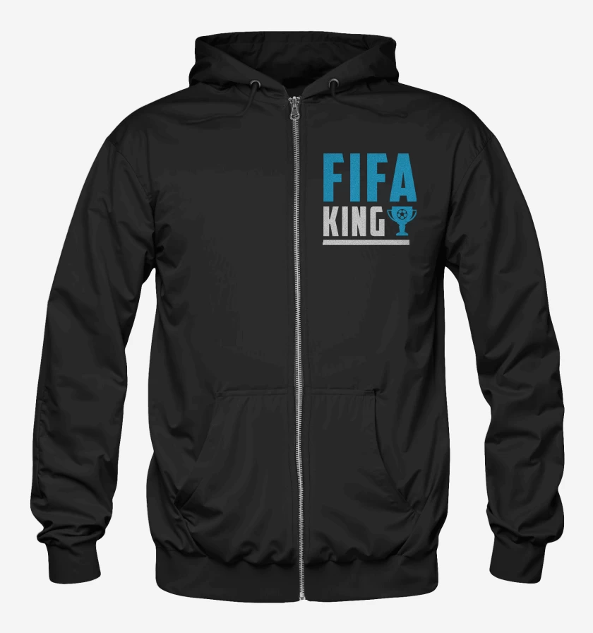 Poleron Canguro con cierre Negro de Fifa King