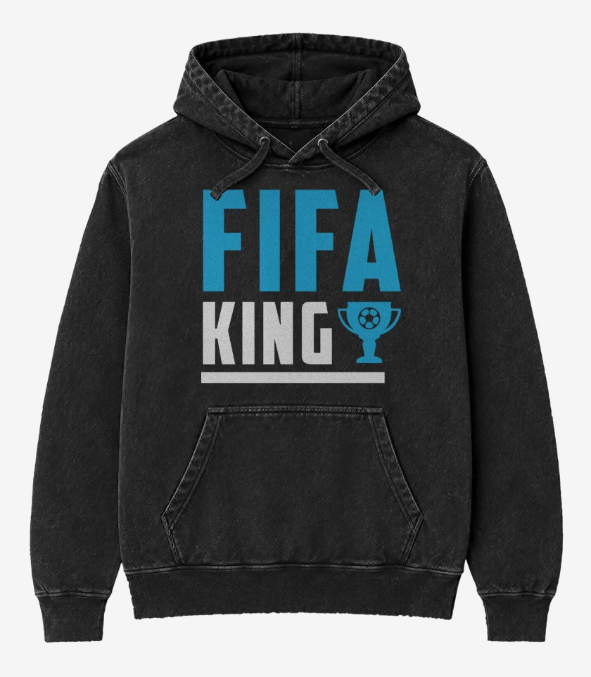 Poleron Canguro Acid Wash Negro de Fifa King