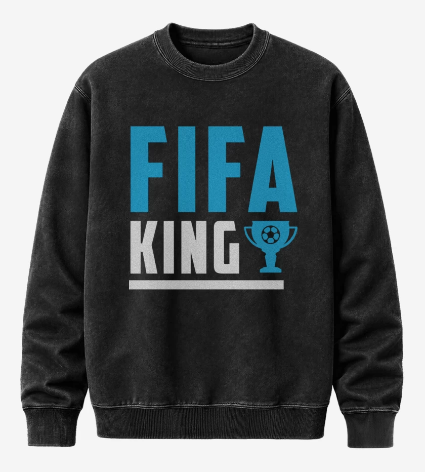 Poleron Polo Acid Wash Negro de Fifa King
