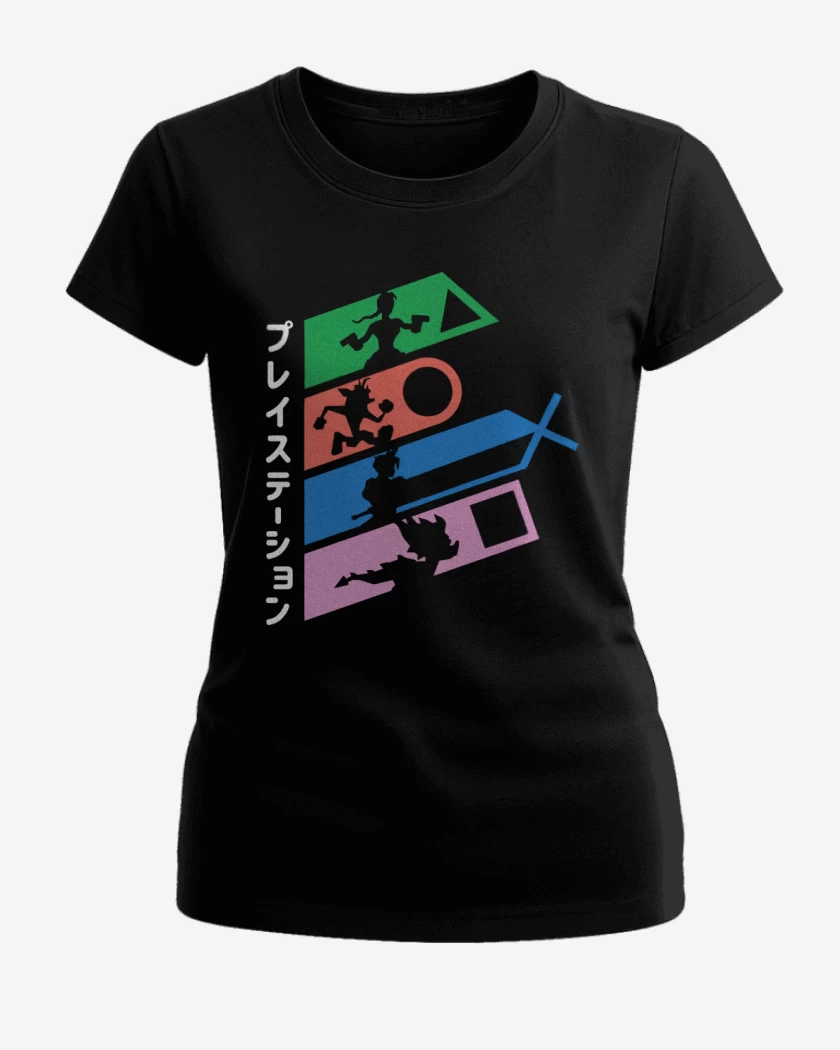 Polera de Mujer Negro de Play Station Legends