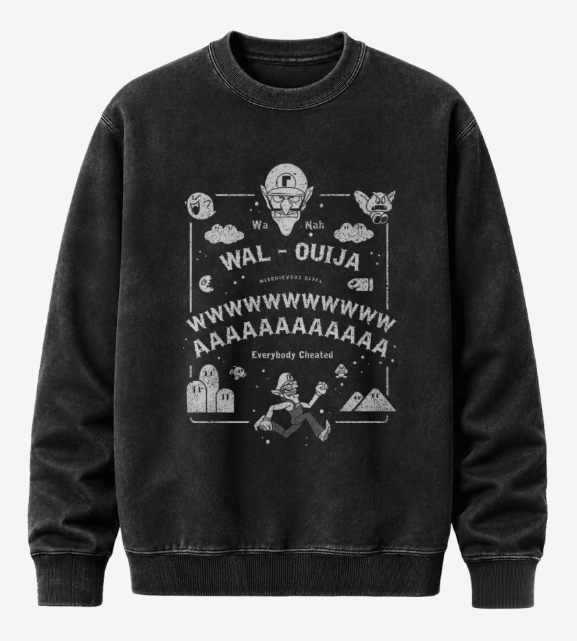Poleron Polo Acid Wash Negro de Wal Ouija