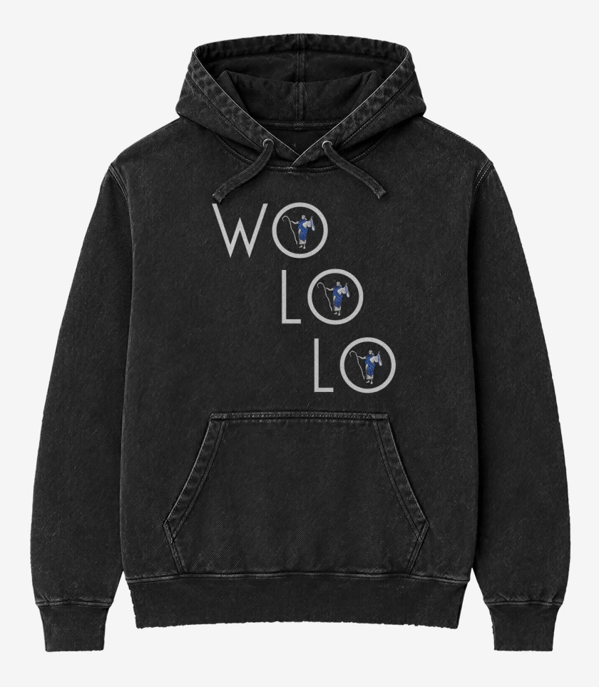 Poleron Canguro Acid Wash Negro de Wo lo lo