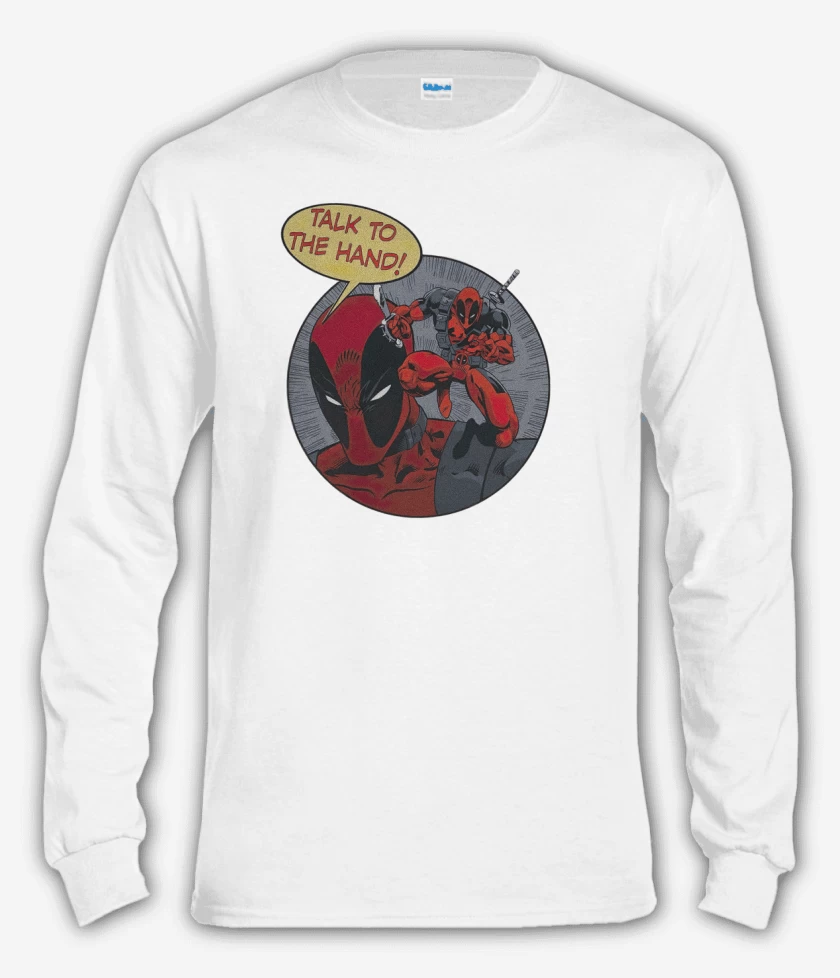 Polera manga larga Blanco de Dead Pool 