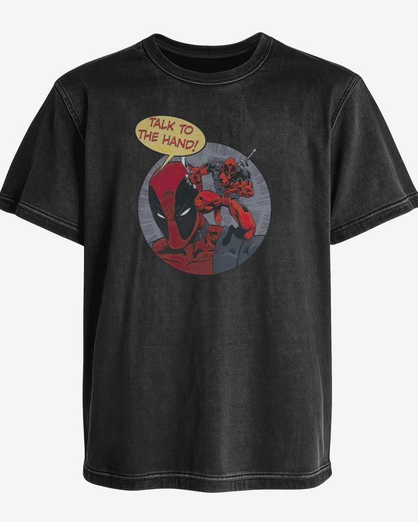 Polera desgastada Negro de Dead Pool 