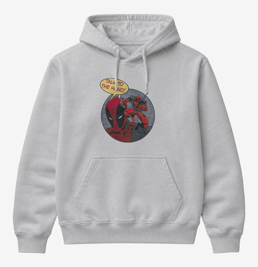 Poleron Canguro básico Gris Melange de Dead Pool 