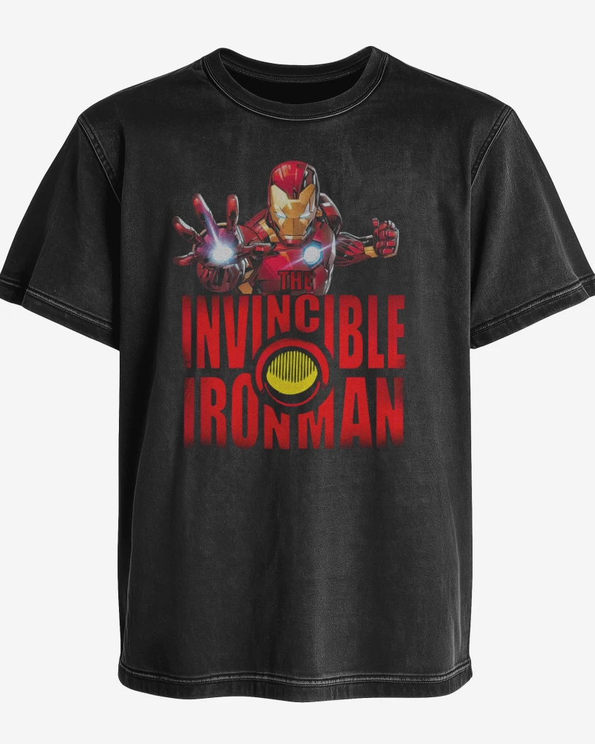 Polera desgastada Negro de Invincible Iron Man