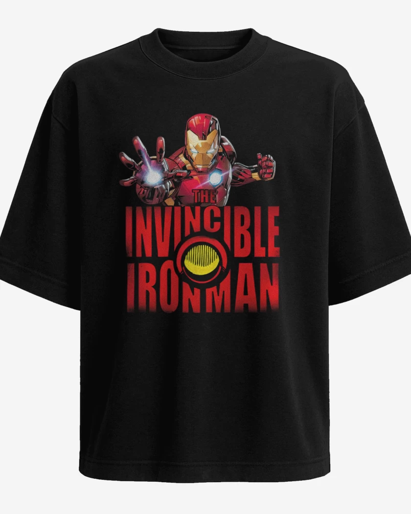 Polera Oversize Negro de Invincible Iron Man
