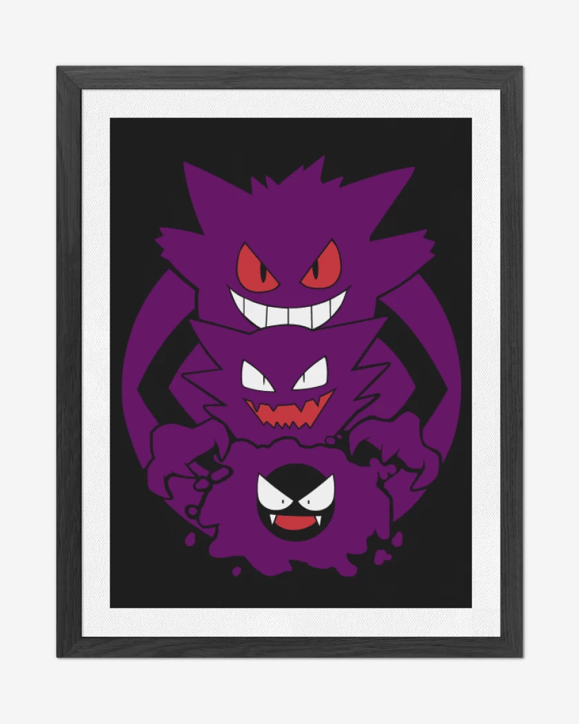Cuadro decorativo Negro de Gastly haunter gengar