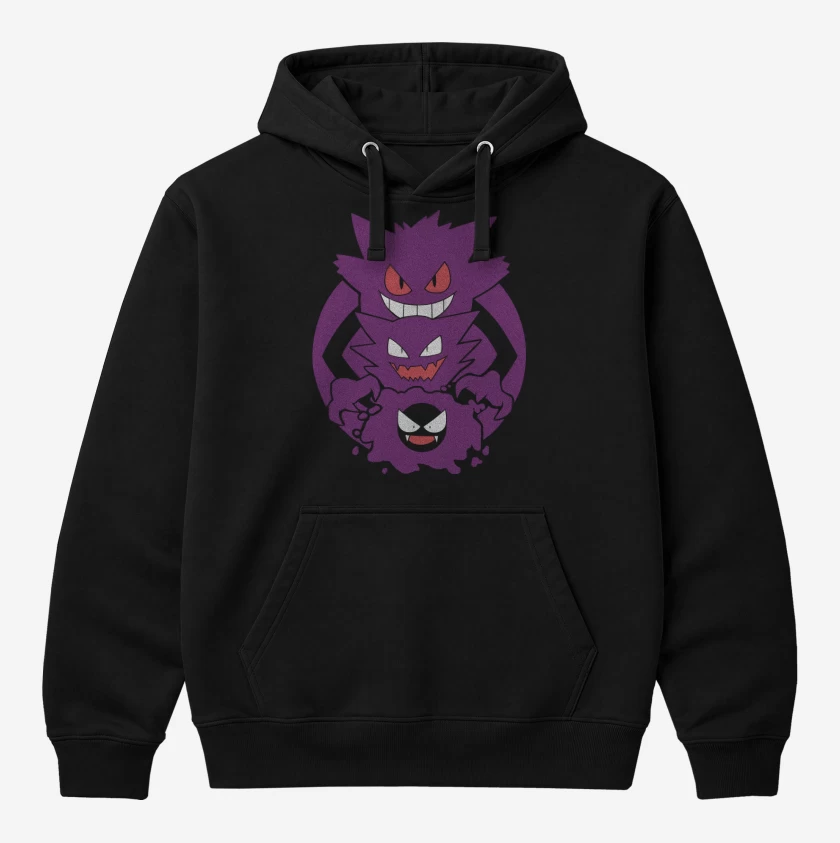 Polerón Canguro Negro de Gastly haunter gengar