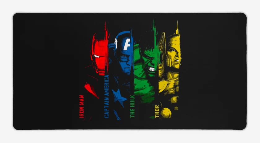 Mouse pad Gamer Negro de Los Avengers