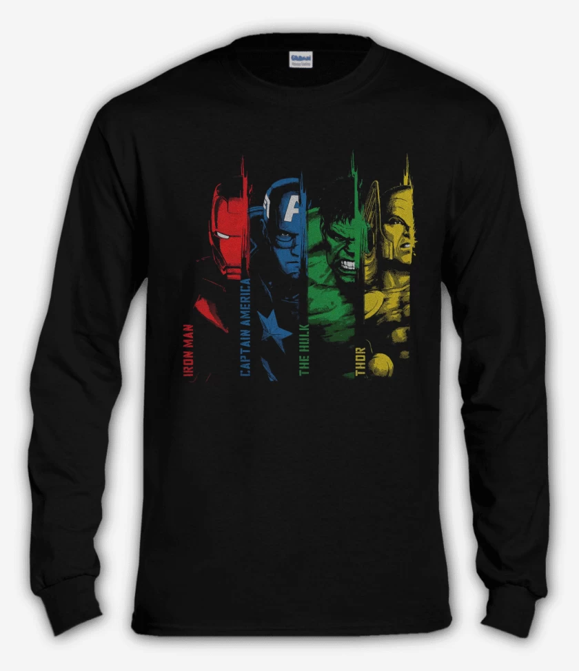 Polera manga larga Negro de Los Avengers