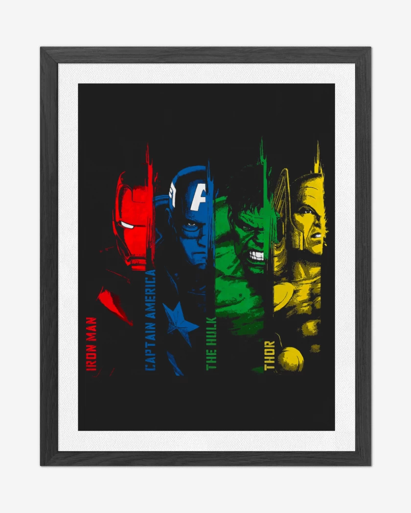 Cuadro decorativo Negro de Los Avengers