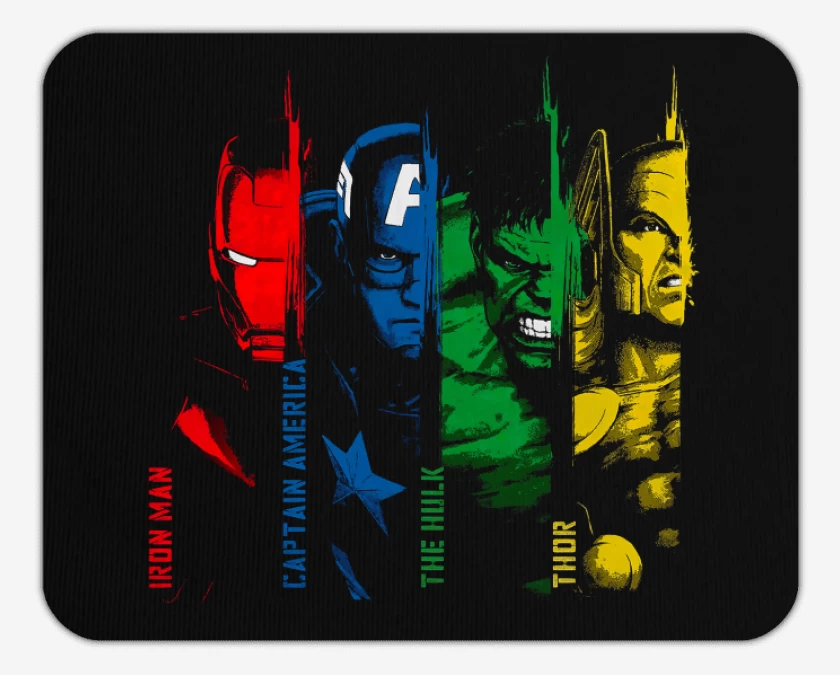 Mousepad Negro de Los Avengers