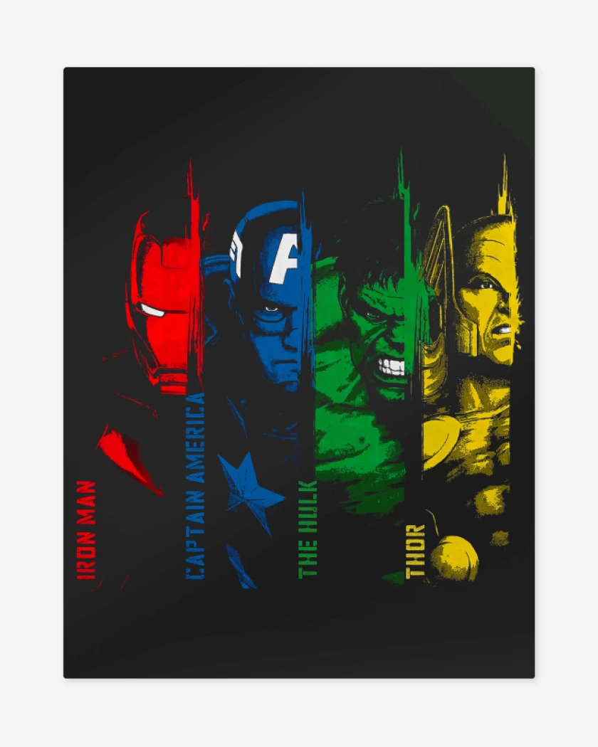 Print metalico Negro de Los Avengers