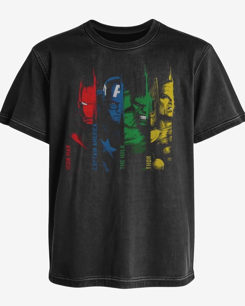 Polera desgastada Negro de Los Avengers