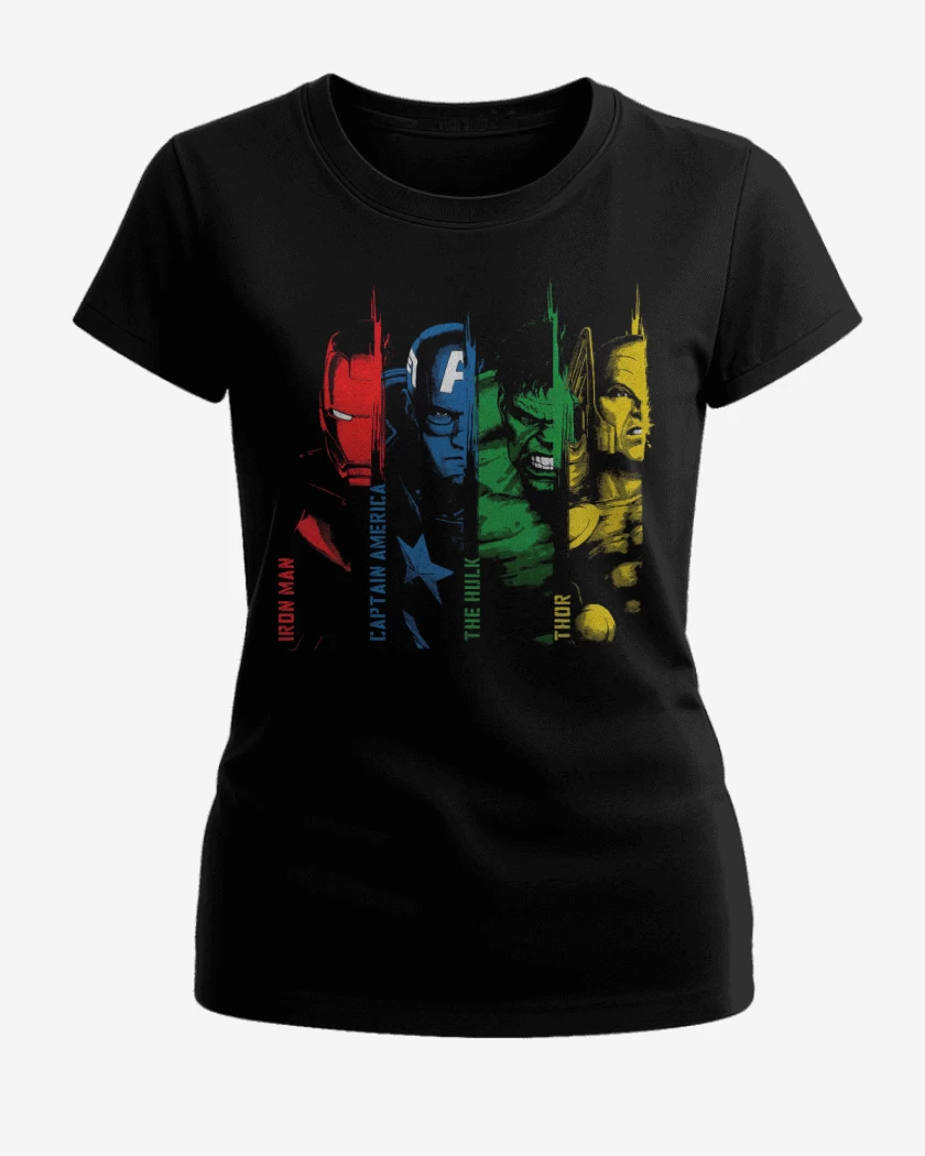 Polera de Mujer Negro de Los Avengers