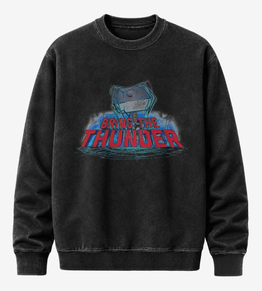 Poleron Polo Acid Wash Negro de Bring the Thunder